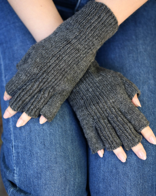 Cascade 220 Fingering - Ribbed Fingerless Gloves