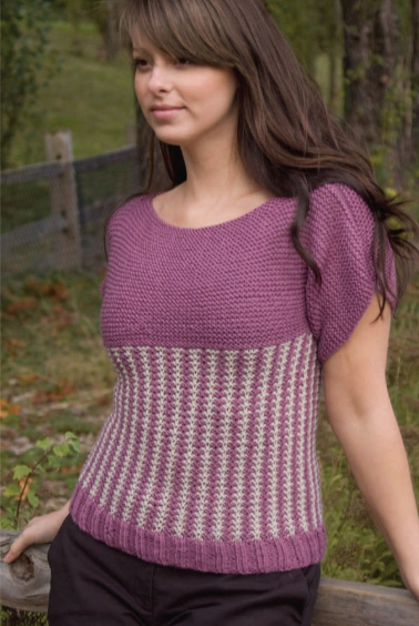 Cascade 220 Superwash - Slip Stitch Short Sleeve Top