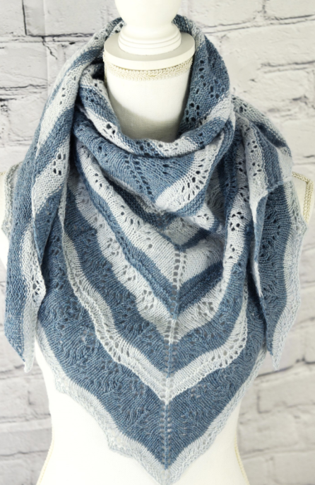 Cascade ReFine - Two Color Triangular Lace Shawl